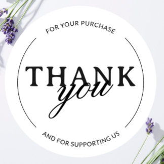 Sticker minimaliste pour petites entreprises Merci