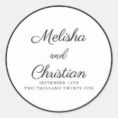 Sticker minimalistische bruiloft (Voorkant)