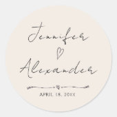 Sticker minimalistische bruiloft (Voorkant)