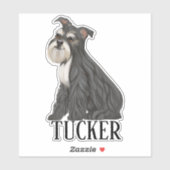 Sticker Miniture Schnauzer Nom personnalisé (Feuille)