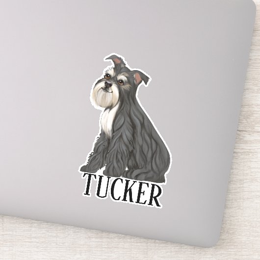 Sticker Miniture Schnauzer Nom personnalisé (Détail)