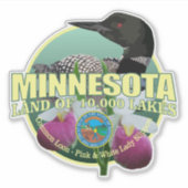 Sticker Minnesota State Bird & Flower (Devant)