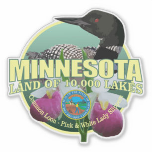 Sticker Minnesota State Bird & Flower
