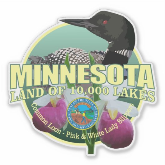 Sticker Minnesota State Bird & Flower (Devant)
