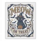 Sticker Minou ou traiter Chat Halloween Chat Fantomatique  (Devant)