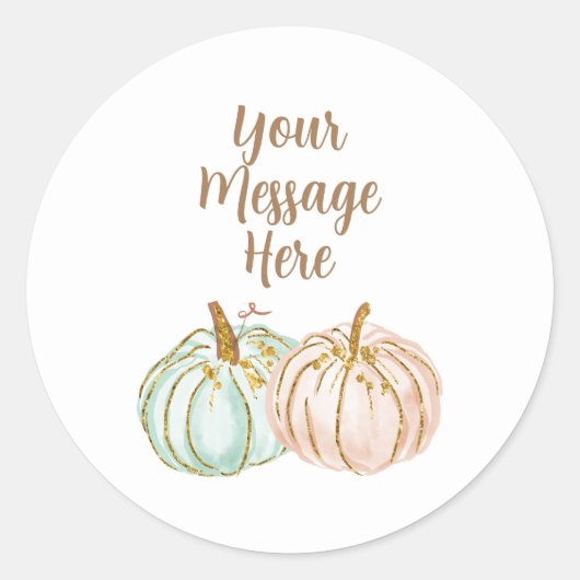 Sticker Mint and Peach Citrouille Votre message ic (Devant)