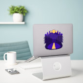 Sticker Minuit au Clair de Lune (Ordinateur portable sur le bureau)
