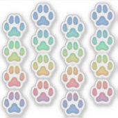 Sticker Minuscule arc-en-ciel Pawprints Animaux Tracks Dec (Devant)