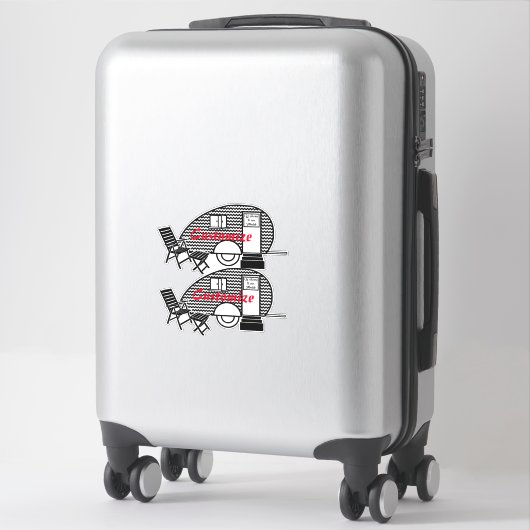 Sticker Minuscule remorque Teardrop Thunder_Cove (Sur valise)