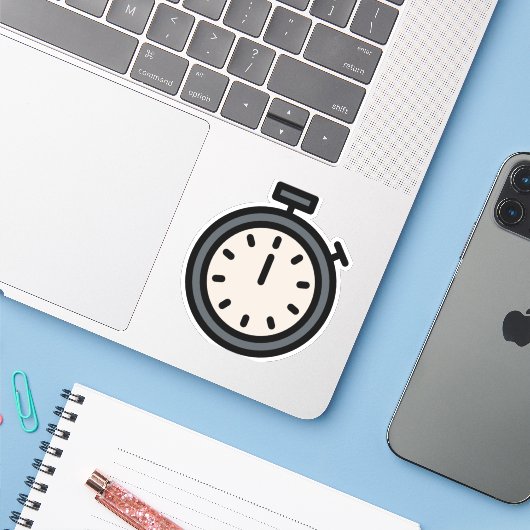 Sticker minuteur (Ordinateur portable avec iPhone)