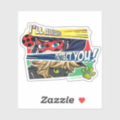 Sticker Miraculous Ladybug & Cat Noir toujours vous protég (Feuille)