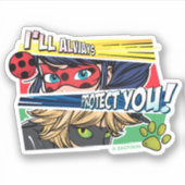 Sticker Miraculous Ladybug & Cat Noir toujours vous protég (Devant)