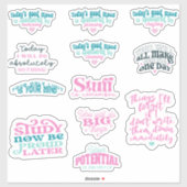 Sticker miroir d'affirmation positive série tendance de (Feuille)