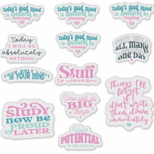 Sticker miroir d'affirmation positive série tendance de (Devant)