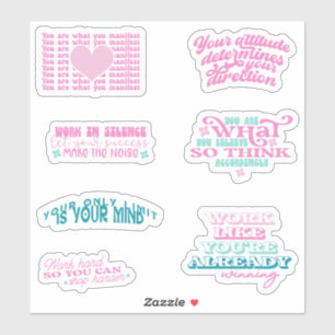 Sticker miroir d'affirmation positive série tendance de
