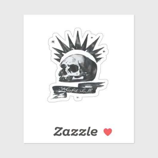 Sticker Misfit Skull Creative Character Art Style  (Feuille)