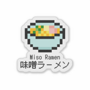 Sticker Miso Ramen Retro Pixel Art