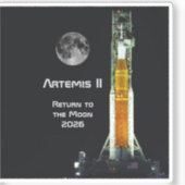 Sticker Mission Artemis II sur la Lune (Recto)