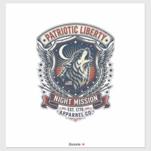 Sticker Mission de nuit patriotique Patriot Wolf Militaire