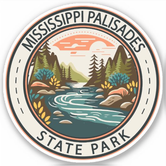 Sticker Mississippi Palisades State Park Badge Illinois (Devant)