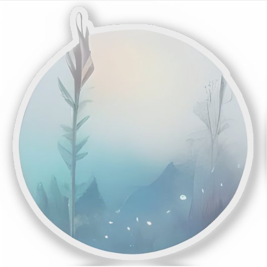 Sticker Mist du matin sur Blue Hills (Devant)