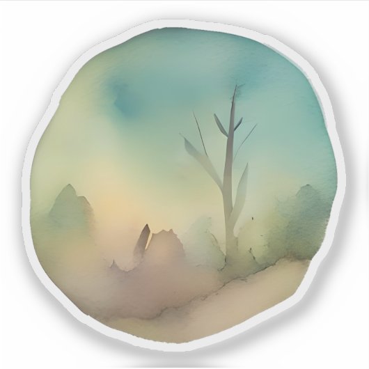 Sticker Misty Dawn Landscape (Devant)