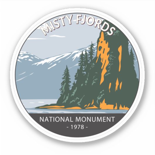 Sticker Misty Fjords National Monument New Eddystone (Devant)