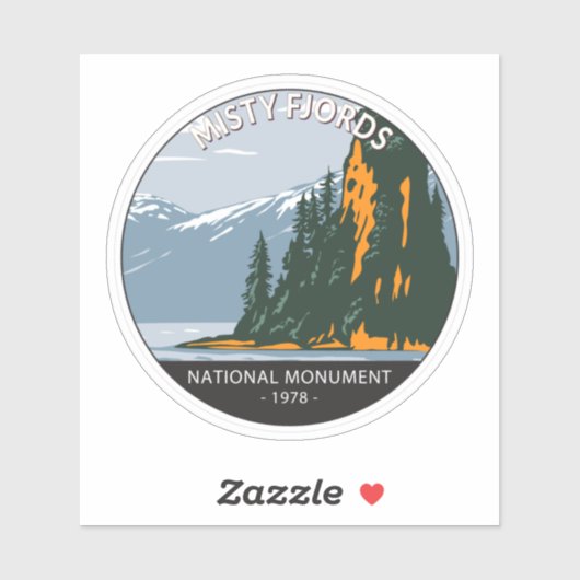 Sticker Misty Fjords National Monument New Eddystone (Feuille)