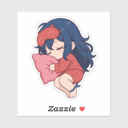 Sticker Mita Chibi Mignonne Anime Endormie (Feuille)