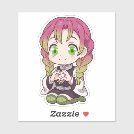 Sticker Mitsuri Kanroji Chibi Amour (Feuille)