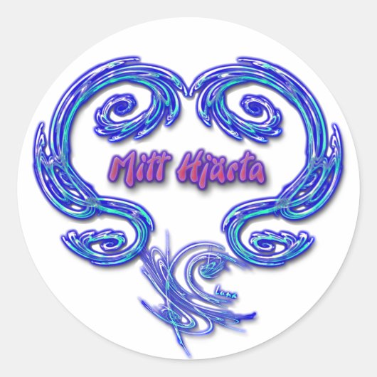 Sticker Mitt Hjarta (suédois - blanc) (Devant)
