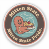 Sticker Mitten State Pride_ Michigan Vintage (Devant)