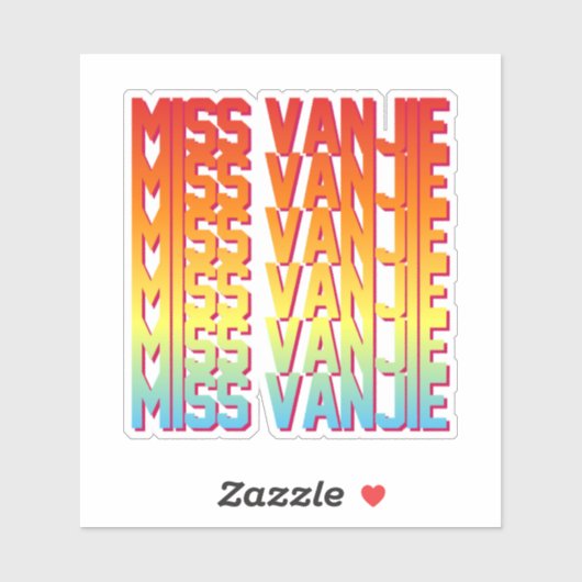 Sticker Mlle Vanjie ! (Feuille)