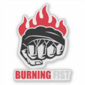 Sticker MMA Fighter Burning Fist (Devant)