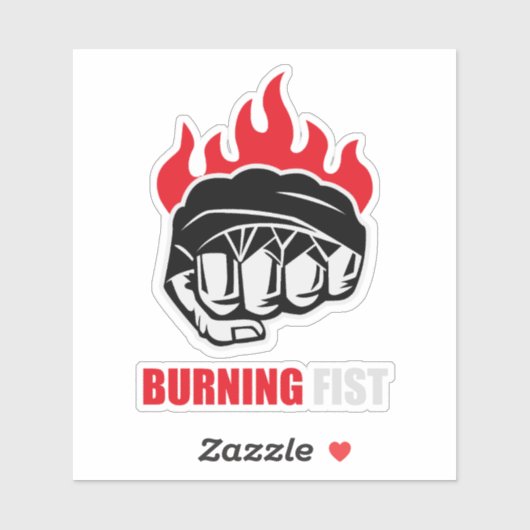 Sticker MMA Fighter Burning Fist (Feuille)