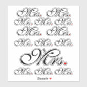 Sticker Mme Femme Mariée Cliquer pour Customiser des bande (Feuille)