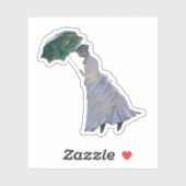 Sticker Mme Monet est emportée par le vent (Feuille)