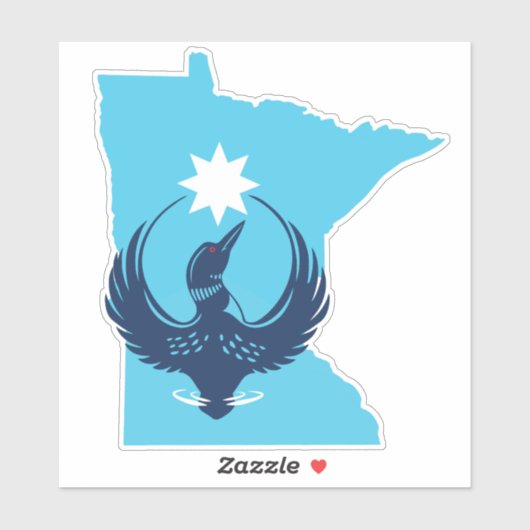 Sticker MN Loon Rising (Feuille)