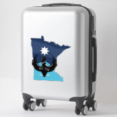 Sticker MN Loon Rising - MN State flag (Sur valise)