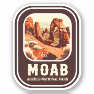 Sticker Moab Arches National Park Utah Delicate Arch Retro