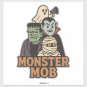 Sticker Mob de monstres Frankenstein Vampire Fantôme Hallo (Feuille)
