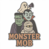 Sticker Mob de monstres Frankenstein Vampire Fantôme Hallo (Devant)