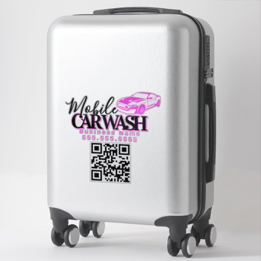 Sticker Mobile Car Wash Detail Business QR Code (Sur valise)