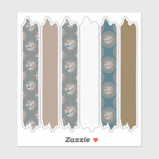 Sticker Mocha et point Turquoise Mandala Motifs bande Wash