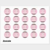 Sticker Mocha et rose Floral 1,5" en Merci rond (Feuille)