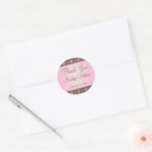 Sticker Mocha et rose Floral 1,5" en Merci rond (Enveloppe)