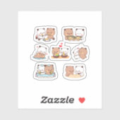 Sticker Mochi Mochi Brownie Bear Pack Funny (Feuille)