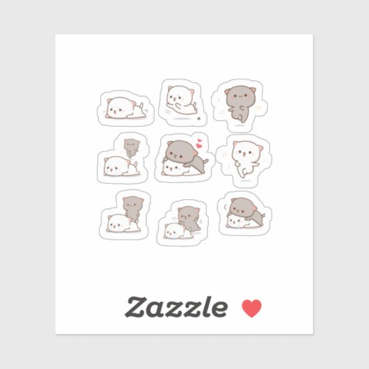 Sticker Mochi Peach Cat Pack (Feuille)