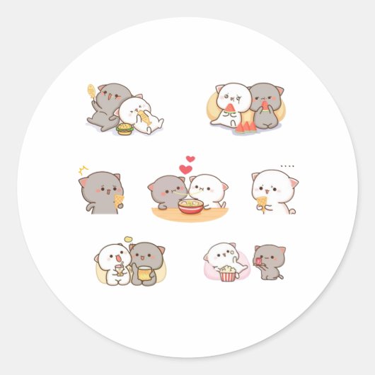 Sticker Mochi Peach Cat Pack (Devant)