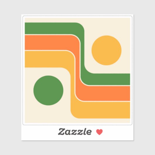 Sticker Mod 1970s Retro Style Geometric Design (Feuille)